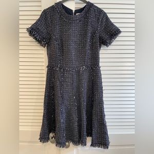Navy tweed A-line Eliza J dress; size 6